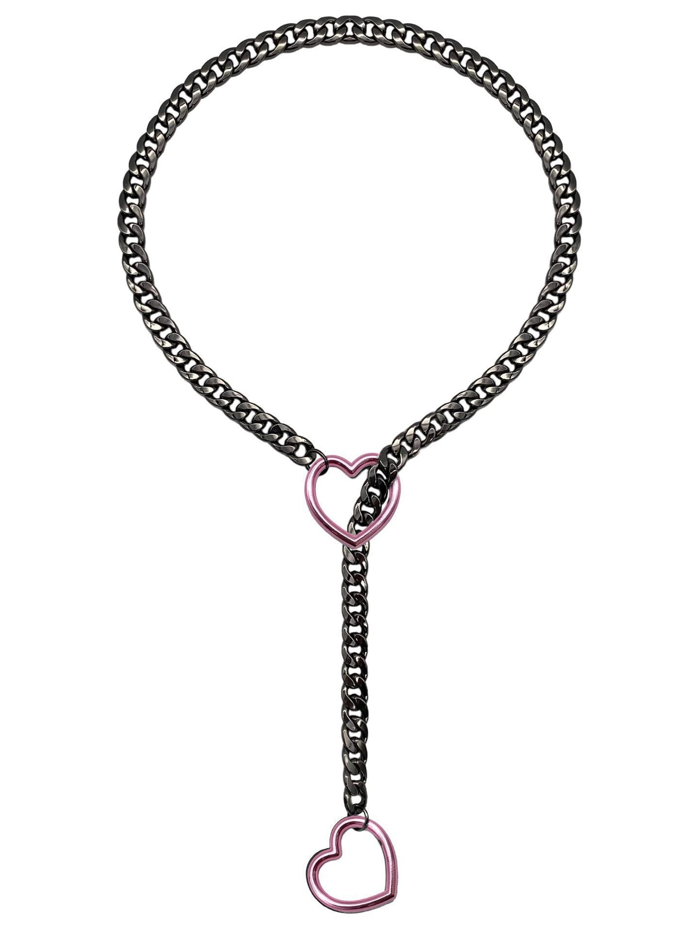 Cuban Adjustable Heart Shaped Necklace