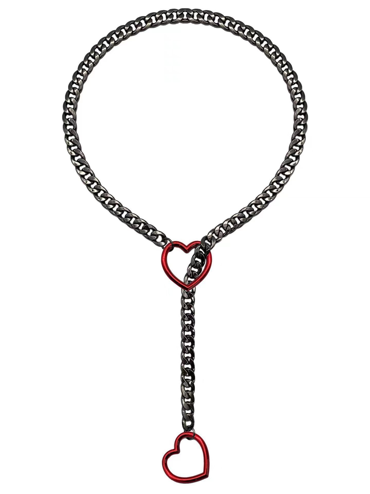 Cuban Adjustable Heart Shaped Necklace
